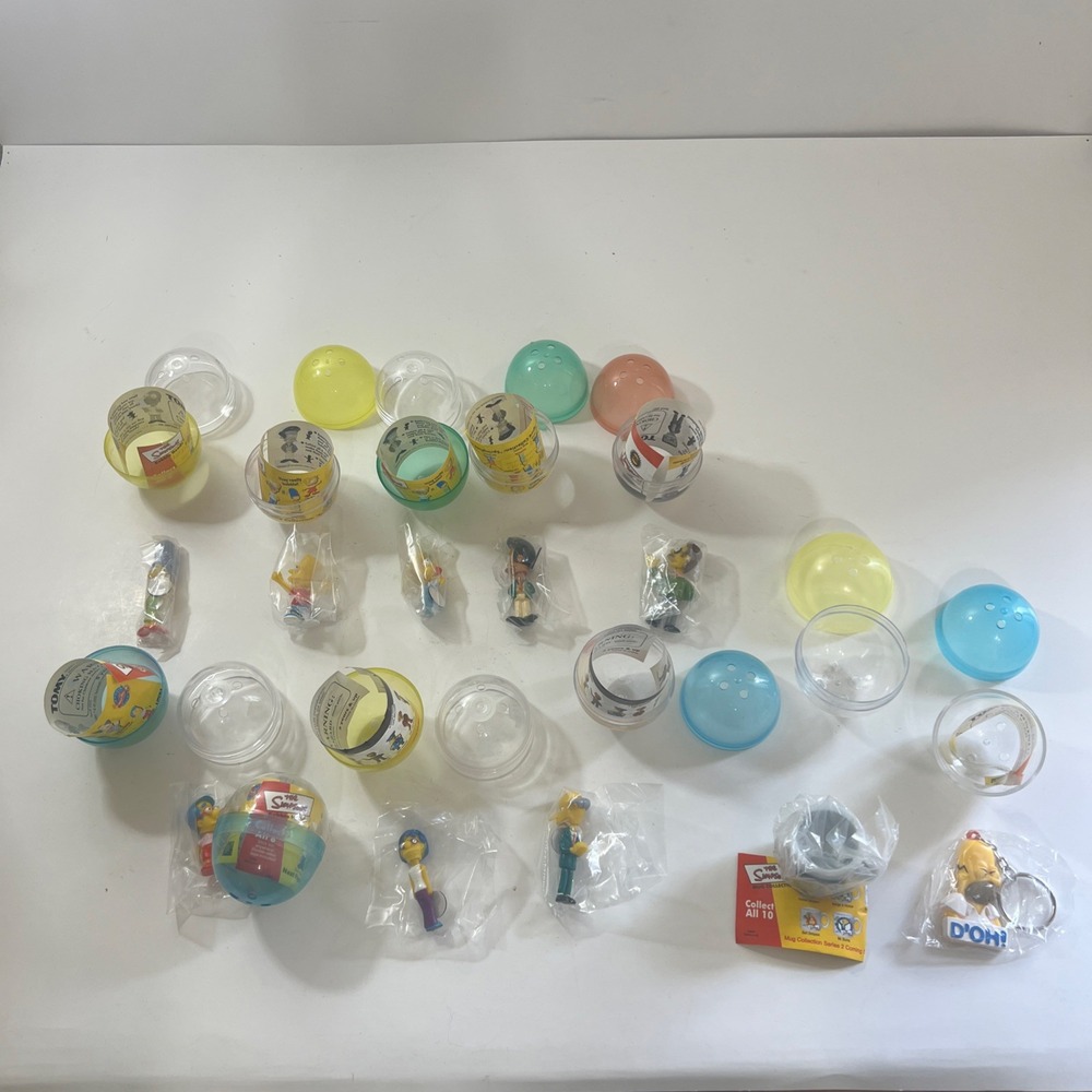 Simpsons Mini Bobbleheads, One Mini Mug, And Key Chain (lot) Set Of 11 Items